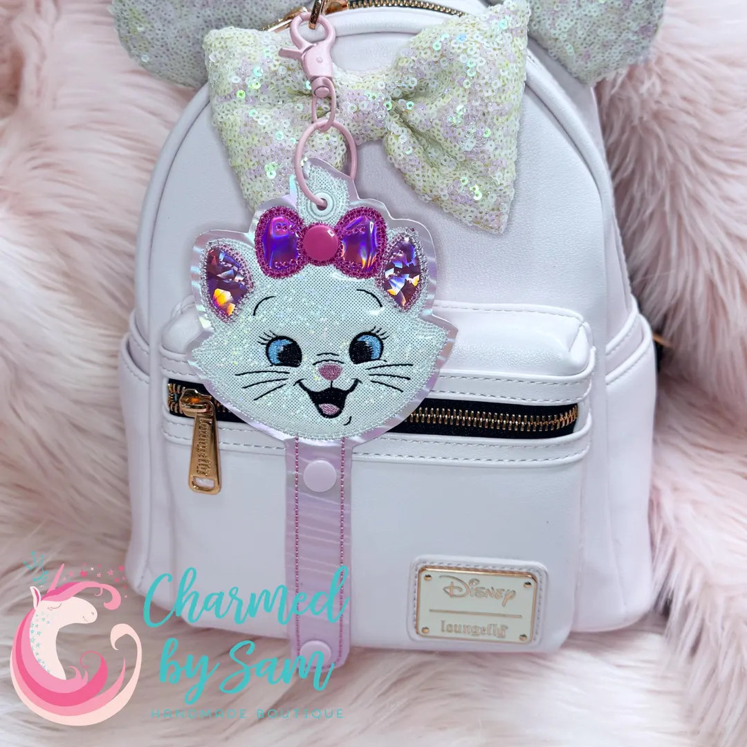 Marie Aristocats Inspired glitter Mouse Ears holder, Sunglasses Holder, Hat Holder, Marie Keychai... | Etsy (US)