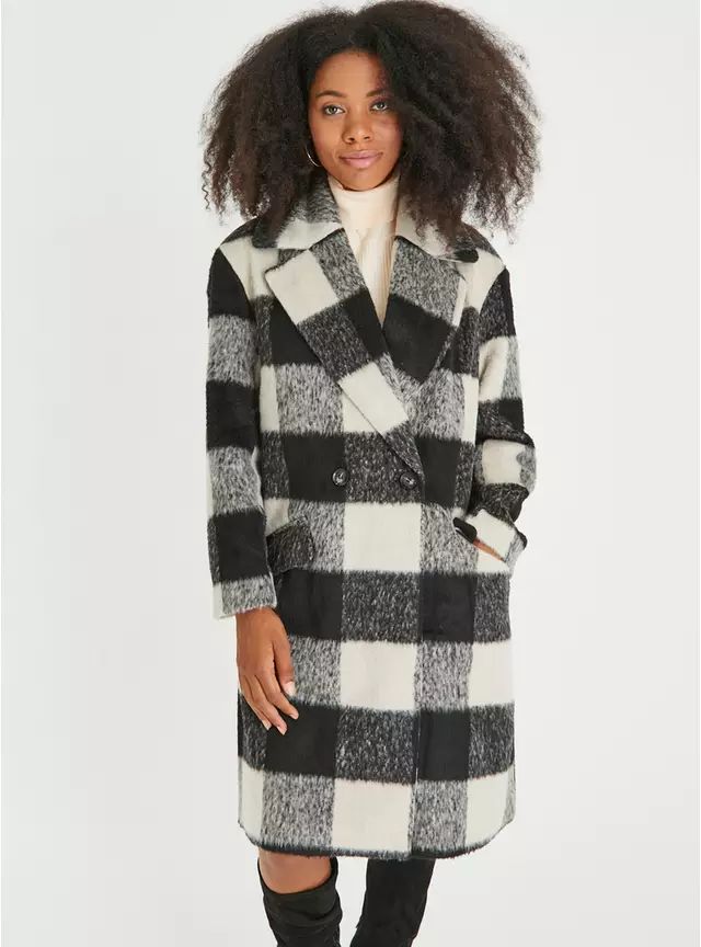 Buy Mono Check Double Breasted Coat 14 | Coats | Tu | Tu Clothing