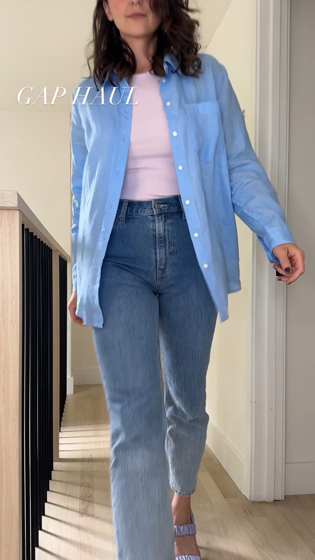 Gap haul: oversized linen shirt, tank top, ombré straight leg jeans

#LTKunder50 #LTKFind #LTKsalealert