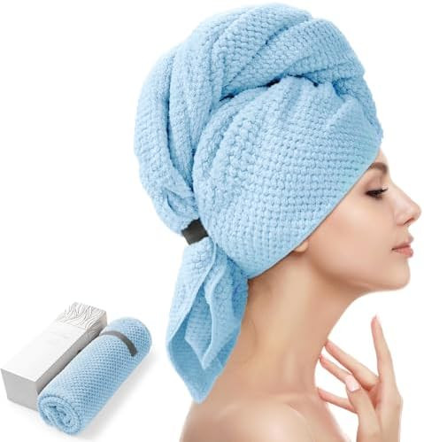 YFONG Large Hair Towel Wrap for Women, Super Absorbent Microfiber Hair Towel for Curly Hair, Fast... | Amazon (US)