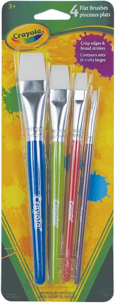 Crayola Kids Paint Brushes (4ct), Kids Arts & Crafts Supplies, Compatible With Acrylic, Tempera, ... | Amazon (US)
