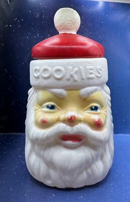 Vintage 1970s Empire Blow Mold Santa Claus Head Cookie Jar Christmas Plastic | eBay | eBay US