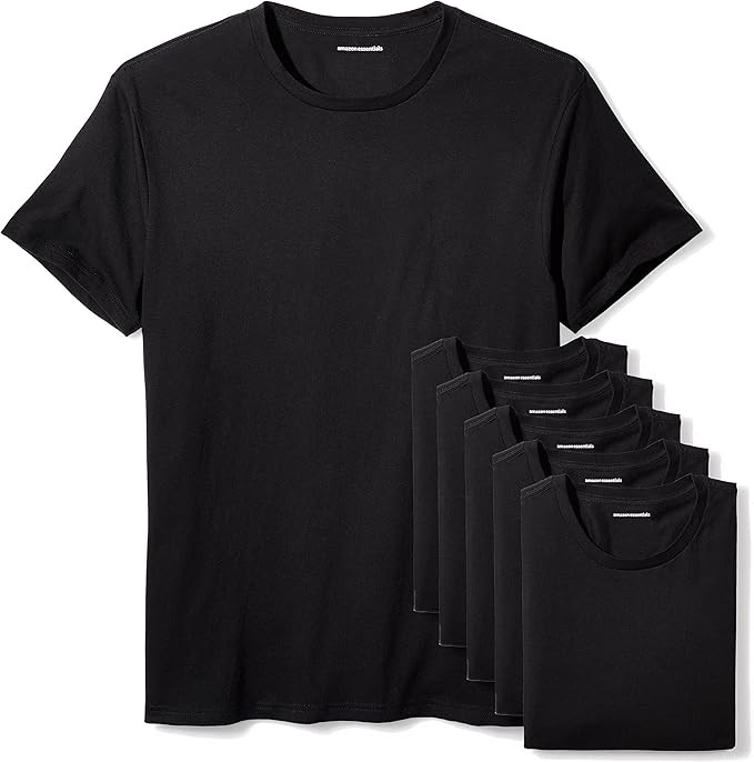 Amazon Essentials Men's Cotton Crew Neck T-Shirts, Versatile Soft Basics, Pack of 6 | Amazon (US)