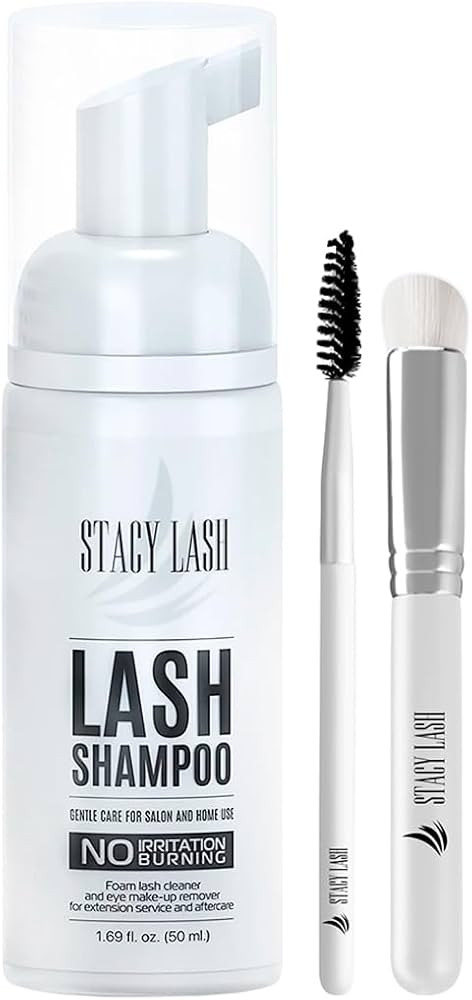 STACY LASH Eyelash Extension Shampoo + Brush / 1.69 fl.oz / 50ml / Eyelid Foaming Cleanser/Wash f... | Amazon (US)