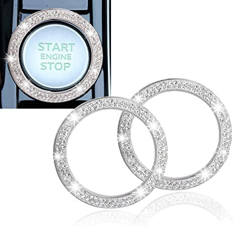 LivTee 2 PCS Crystal Double Rhinestone Car Engine Start Stop Decoration Ring, Bling Car Interior ... | Amazon (US)