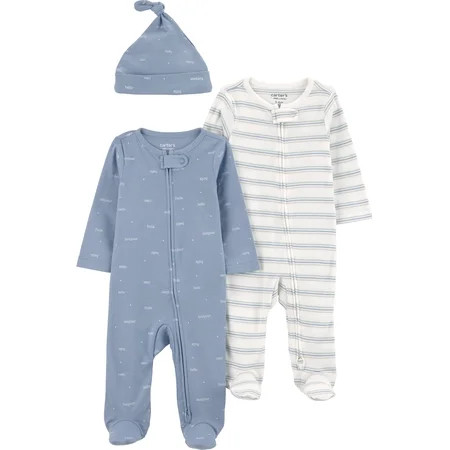 Carter's Child of Mine Baby Boy Sleep 'N Play Set, 3-Piece, Sizes Preemie-6/9 Months | Walmart (US)