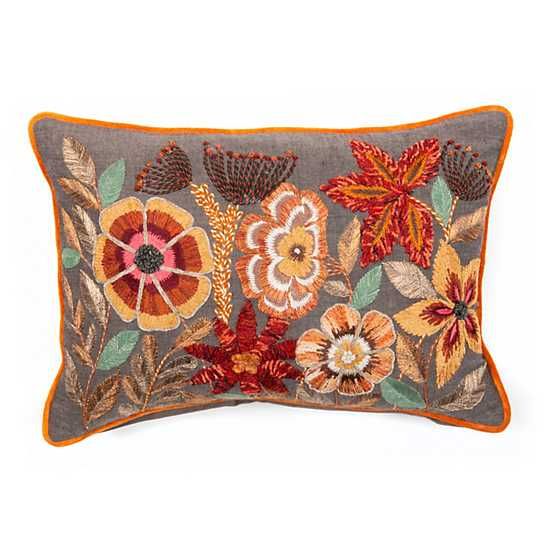 Autumn Flowers Lumbar Pillow | MacKenzie-Childs