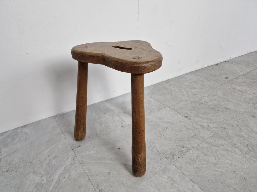 Primitive wooden stool, 1950s - vintage wooden stool - antique farm stool | Etsy (US)