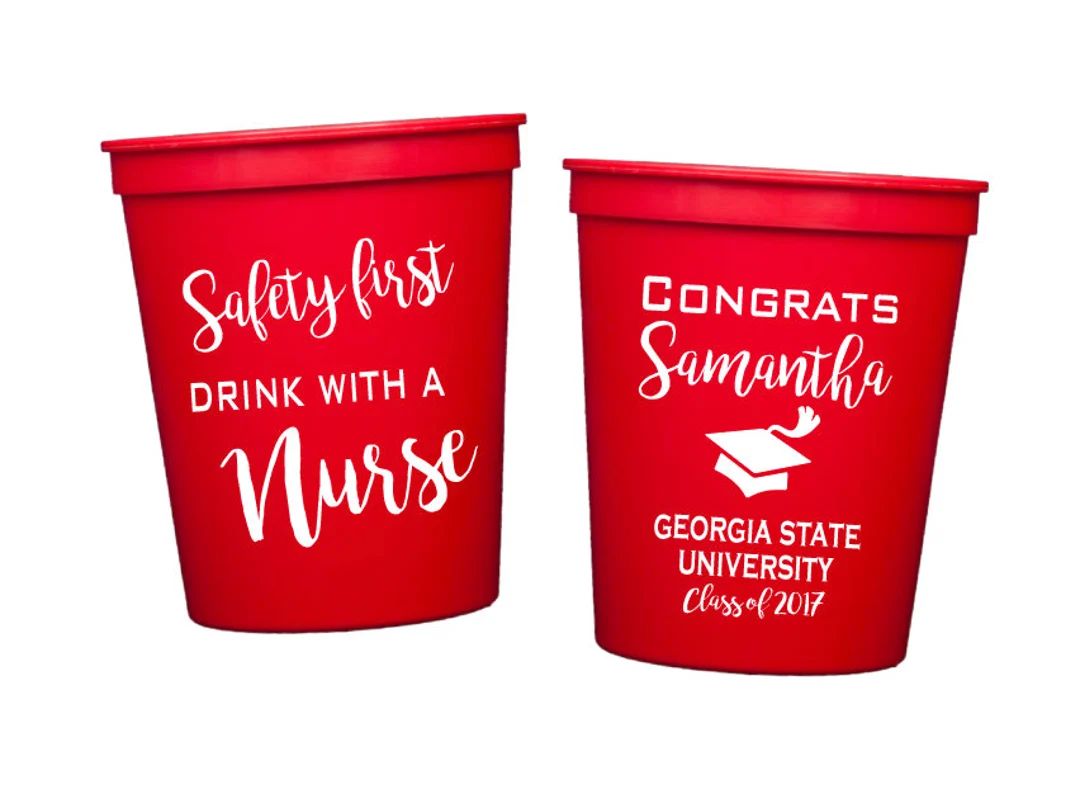 Nurse graduation plastic cups, Nursing cups, Drink with a nurse, Personalized plastic cup, colleg... | Etsy (US)