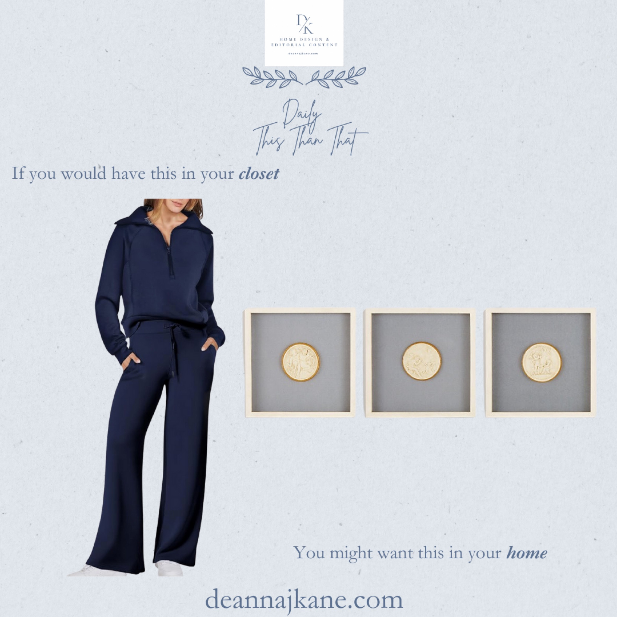 If you would wear this navy loungewear, you might want these intaglios in your home  

#LTKHome #LTKOver40 #LTKSeasonal