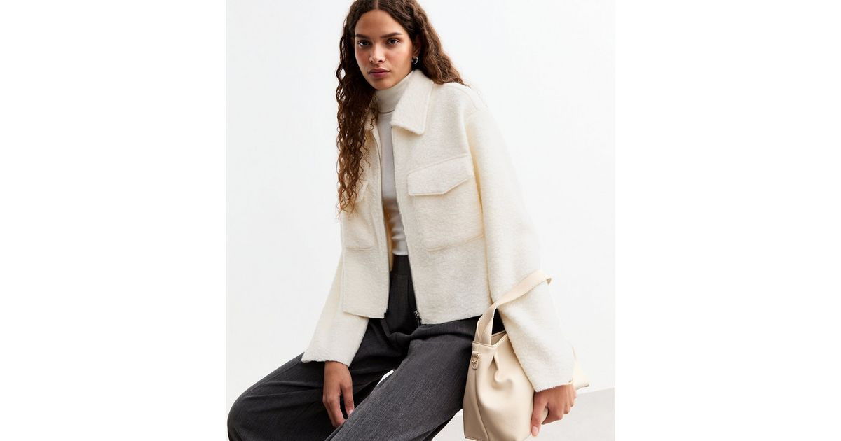 Cream Textured Zip Up Short Jacket
						
						Add to Saved Items
						Remove from Saved Items | New Look (UK)