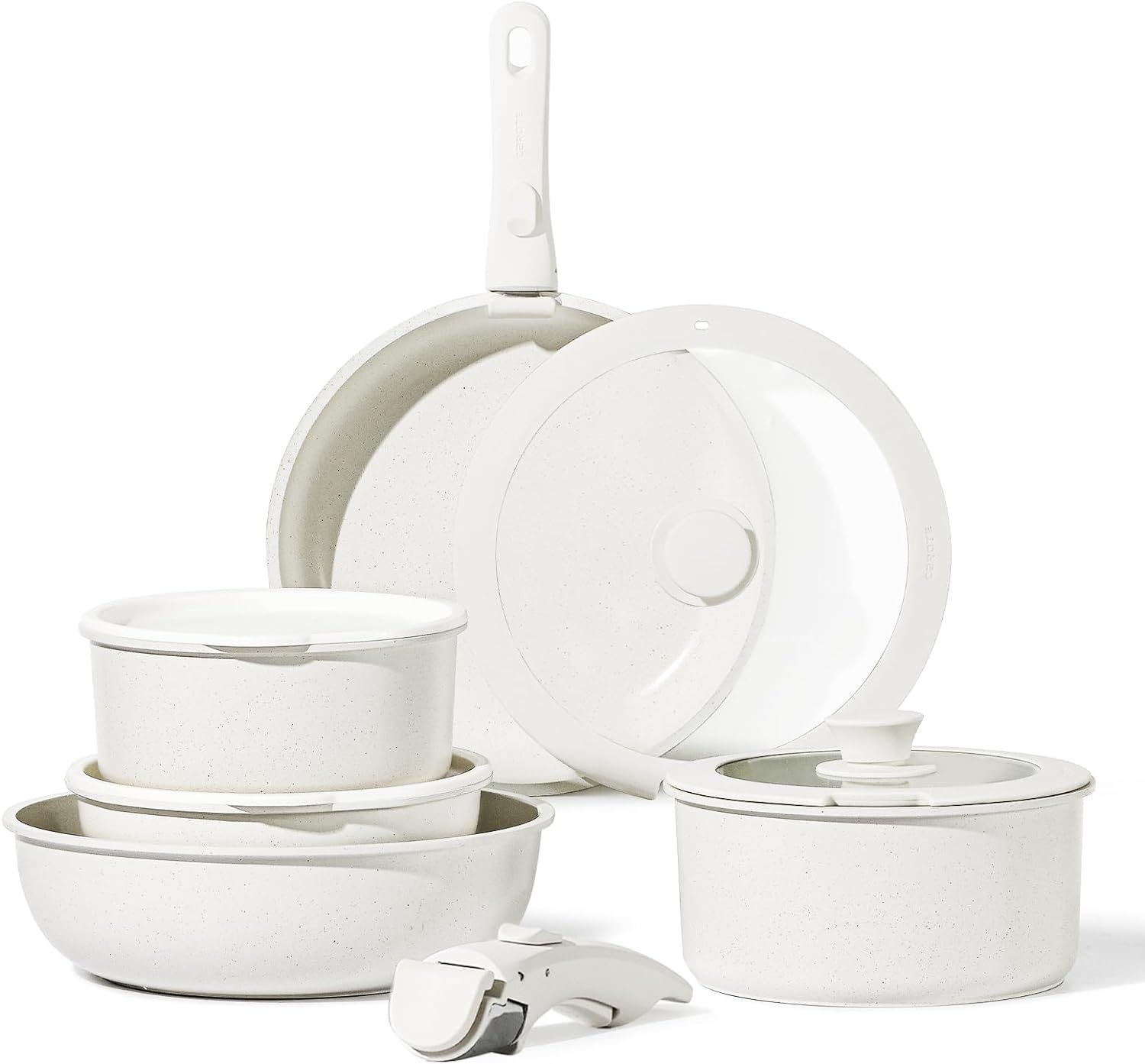 CAROTE 11pcs Pots and Pans Set, Nonstick Cookware Sets Detachable Handle, Induction RV Kitchen Se... | Amazon (US)