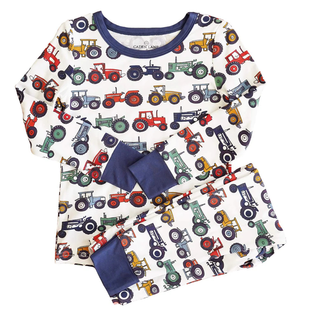 Tiny Tractors Two Piece Pajama Set | Caden Lane
