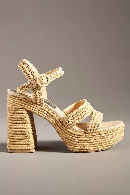 Dolce Vita Lacye Woven Platform Heels | Anthropologie (US)