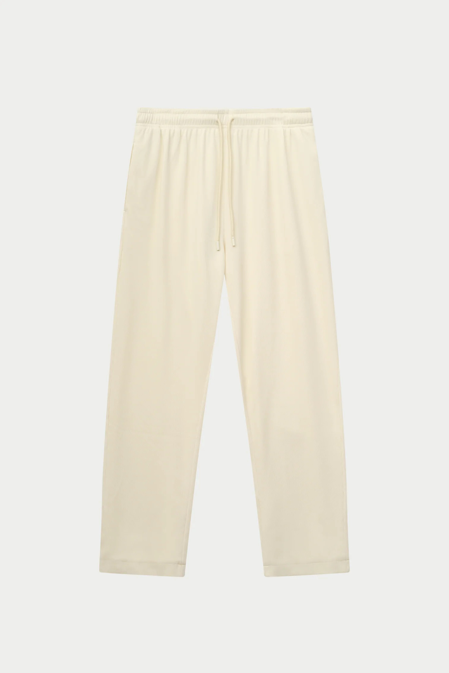 RIBBED TROUSERS - OFF WHITE | The Couture Club