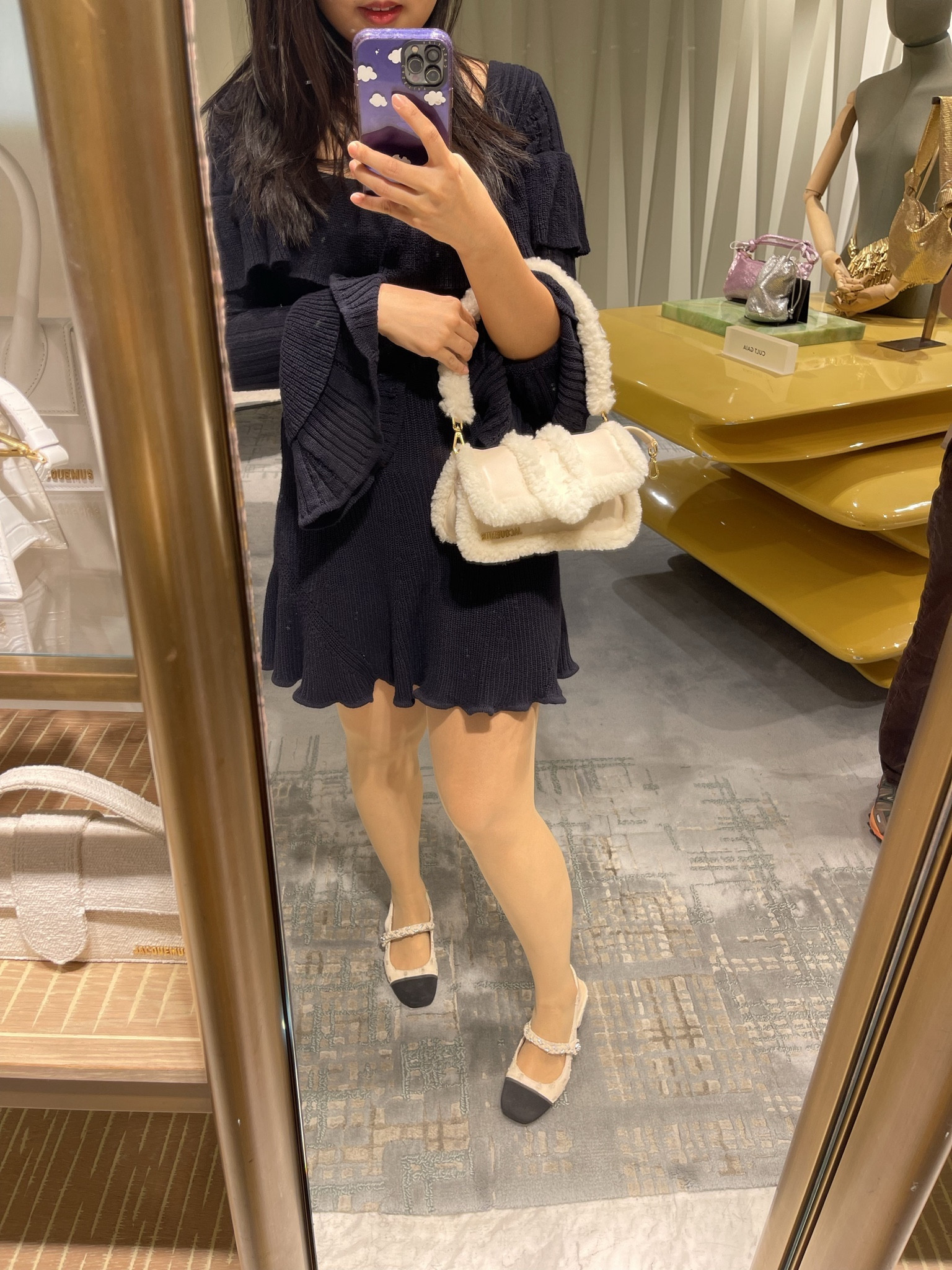 This Jacquemus le petit Bambidou doux shearling-trimmed leather shoulder bag is EVERYTHINGGGG ❤️✨

3 reasons why I love this bag: 

1) It is super convenient with the magnetic-fastenjnh front flap ( trust me, this design alone is worth-buying)

2) It is surprisingly light!!! 

And most importantly…

3) It is super duper cute and aesthetic! 

Whether you team it with casual denim or a dark blue knit dress, this cutie is here to elevate the look in the most refreshing way in winter ❤️

#LTKitbag #LTKAsia #LTKMostLoved