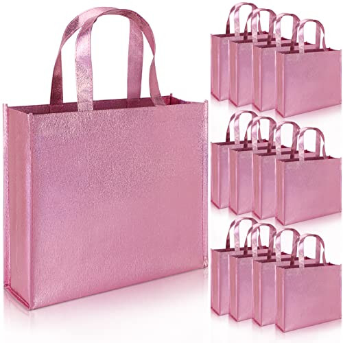 PHOGARY 12 Large Gift Bags with Handles (Pink), Stylish Party Bags for Birthday Bachelorette Wedd... | Amazon (US)