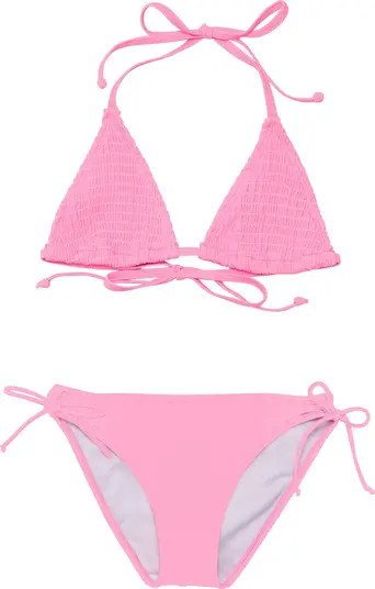 Kids' Shirred Triangle Two-Piece Swimsuit | Nordstrom