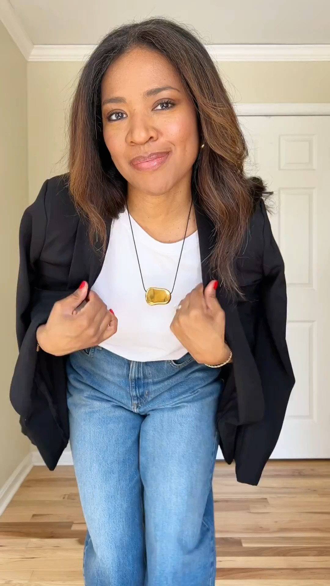 Size 4 in jeans, small in shirt and blazer. Shoes are TTS

 #ltkootd #ltksalealert #ltkover40

