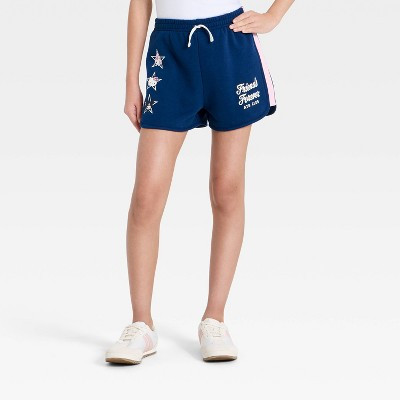 Girls' Hello Kitty and Friends Fleece Shorts - Blue S | Target