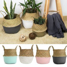 Mainstays Seagrass & Paper Rope Baskets, Set of 2, 10.5" and 9", Storage | Walmart (US)