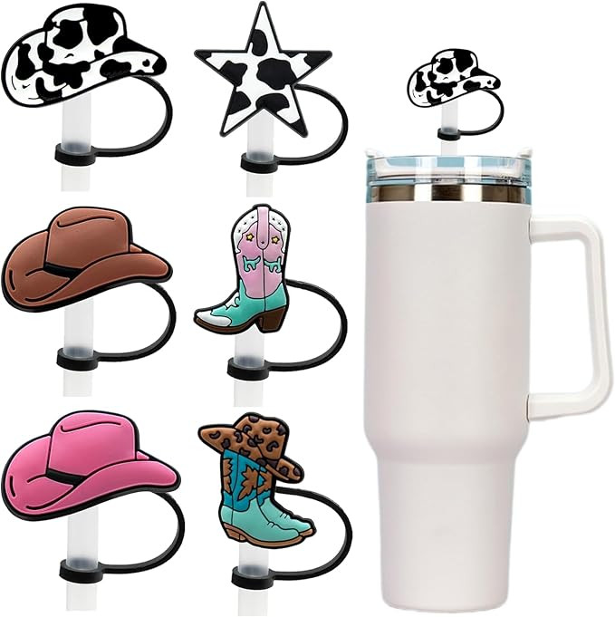 LALOCAPEYO 6PCS Cowboy Style Straw Cover Stanley Straw Toppers, Stanley Cup Accessories,Silicone ... | Amazon (CA)
