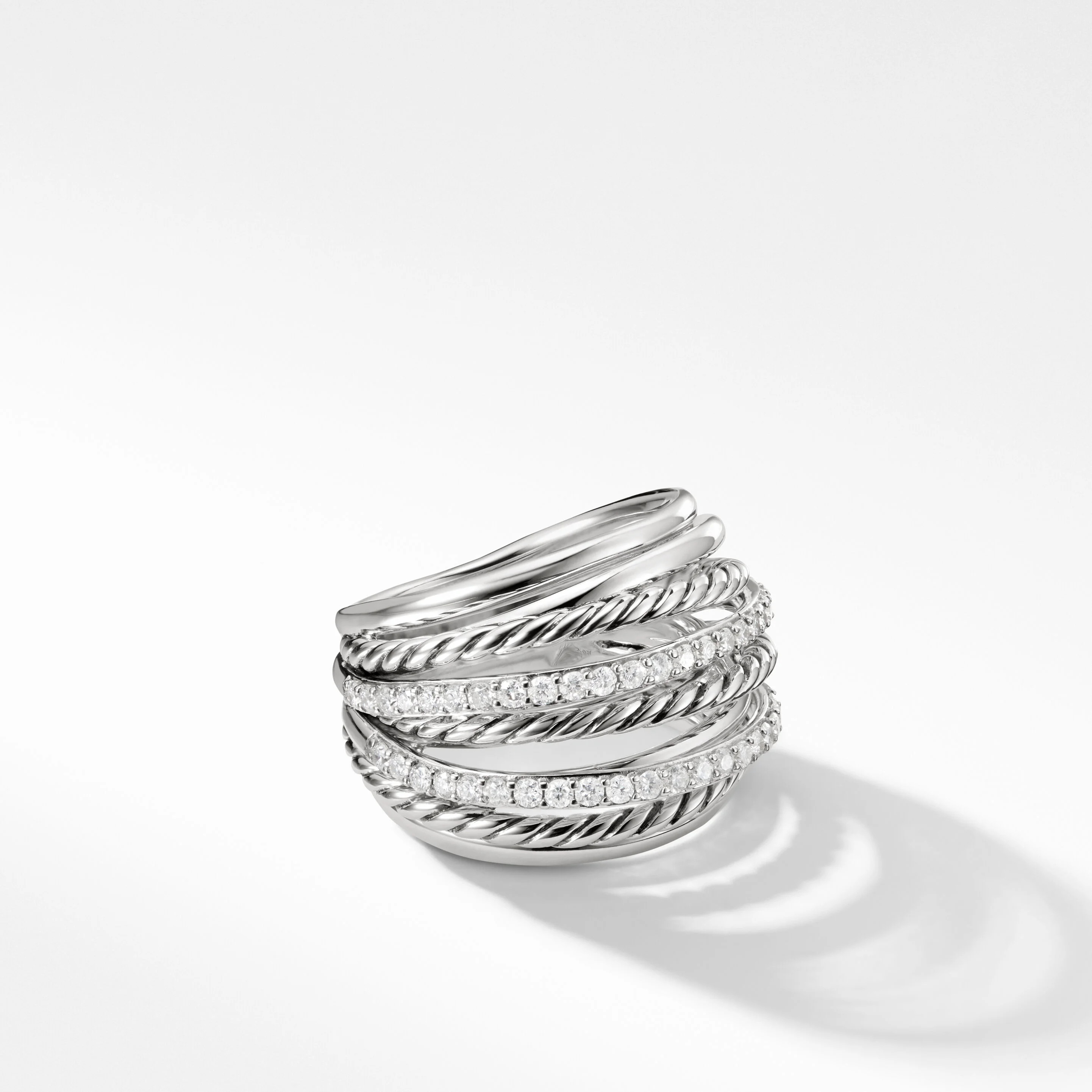 Crossover Dome Ring with Pavé Diamonds | David Yurman