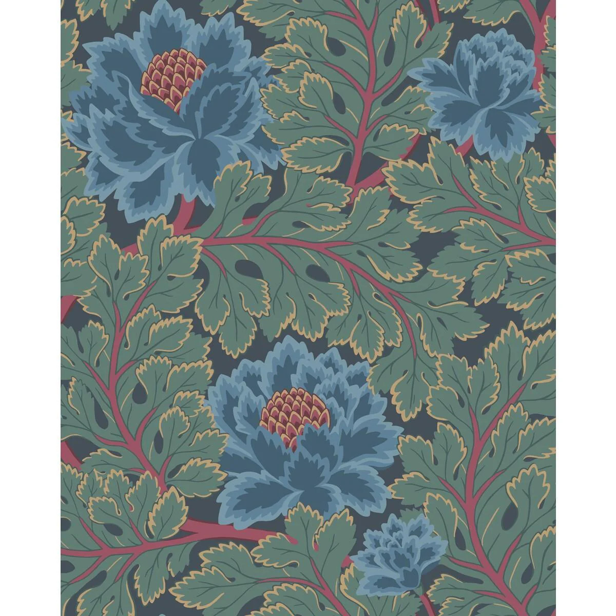 Cole & Son Aurora Petrol/Teal/Ink Wallpaper | DecoratorsBest