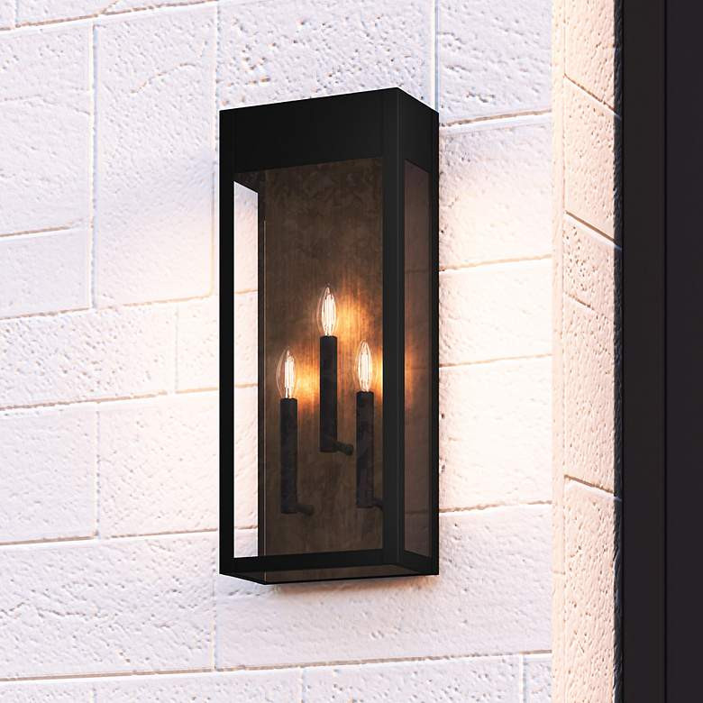 Maren 3-Light Matte Black Outdoor Wall Lantern - #736E7 | Lamps Plus | Lamps Plus