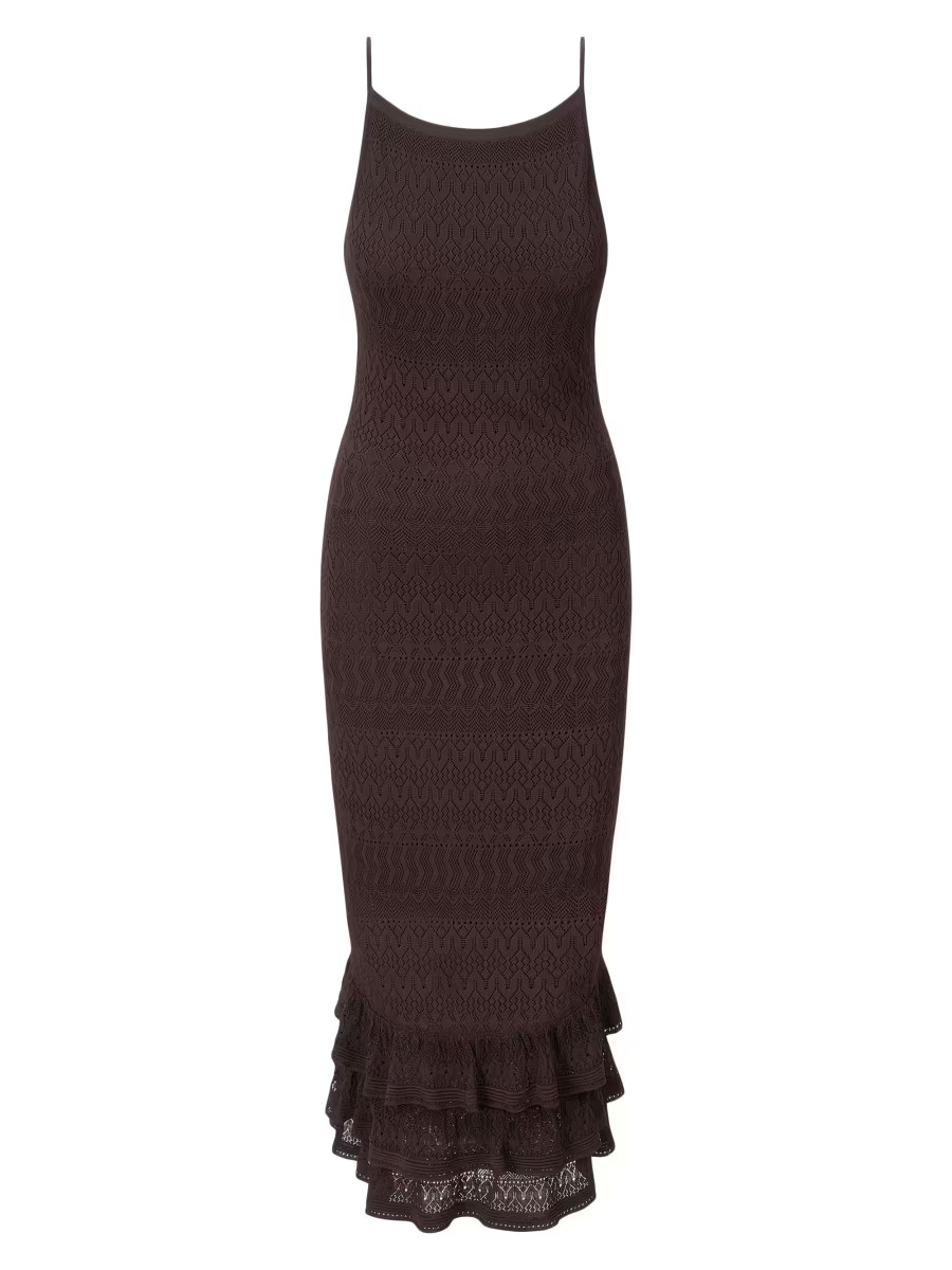 Staud Bliss Knit Ruffle-Trim Maxi Dress | Saks Fifth Avenue | Saks Fifth Avenue