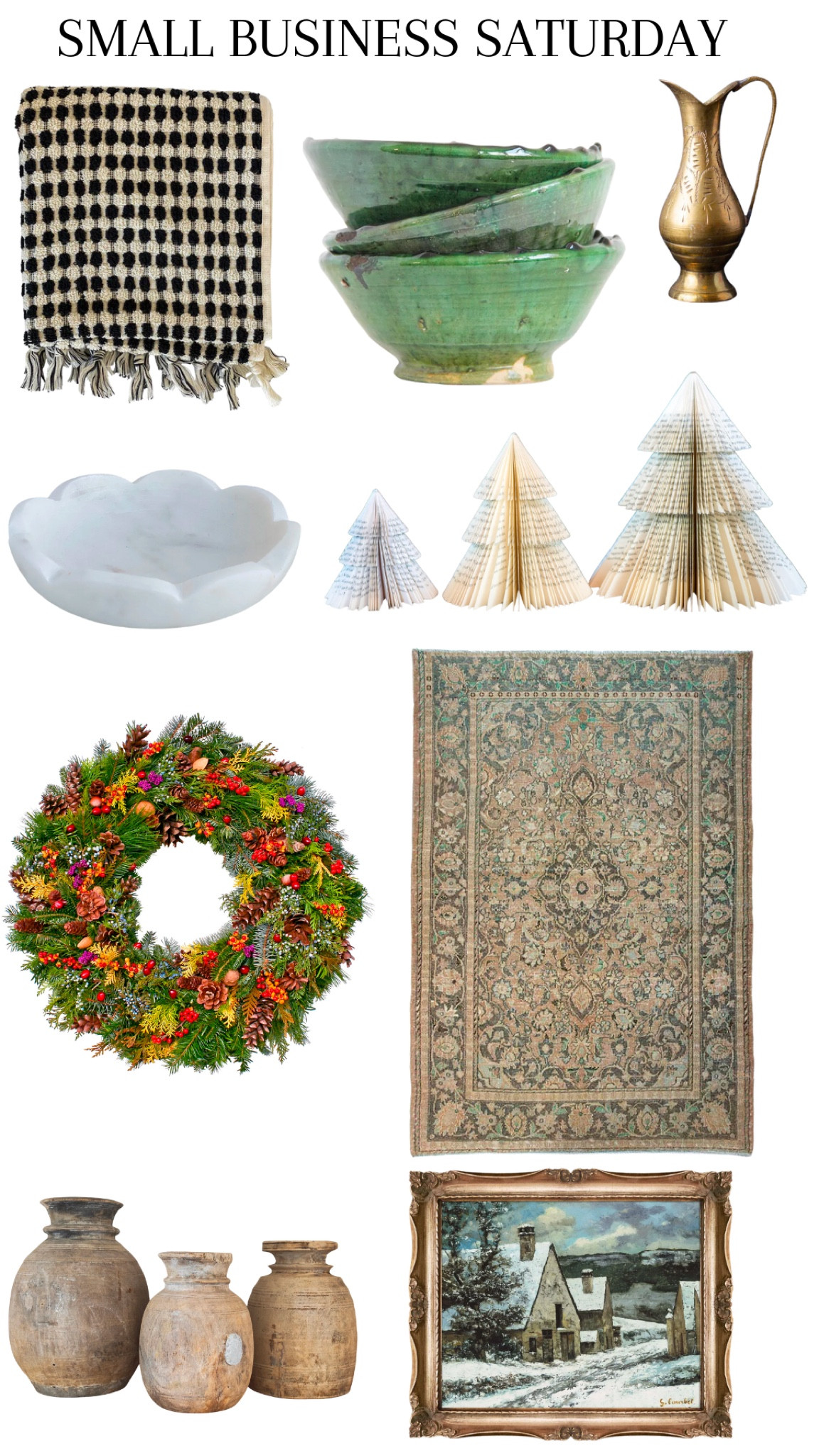 Small business Saturday! Handmade items, vintage, antique, home decor, gift guide, rug, marble trinket dish, Christmas decor, wreath 

#LTKHoliday #LTKGiftGuide #LTKCyberweek