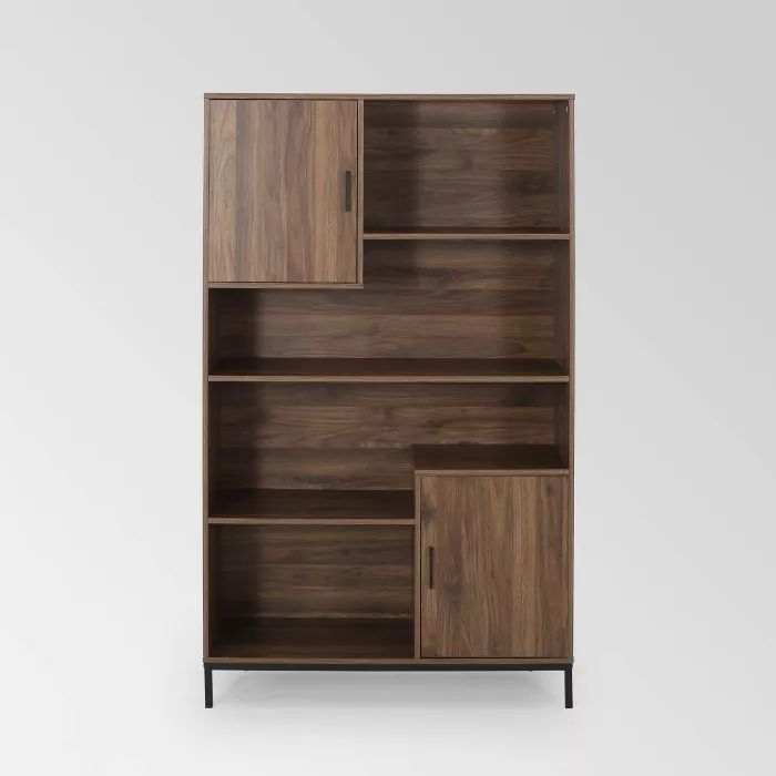 64.5" Frankford Contemporary Cube Unit Bookcase Walnut - Christopher Knight Home | Target