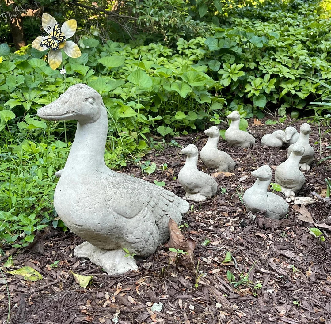 VINTAGE DUCK FAMILY (set & Color Options): Durable Solid Stone Statue. Unique Home Garden Art Dec... | Etsy (US)