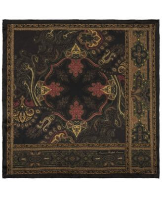 Lauren Ralph Lauren Paisley Small Square Scarf - Black | Macy's