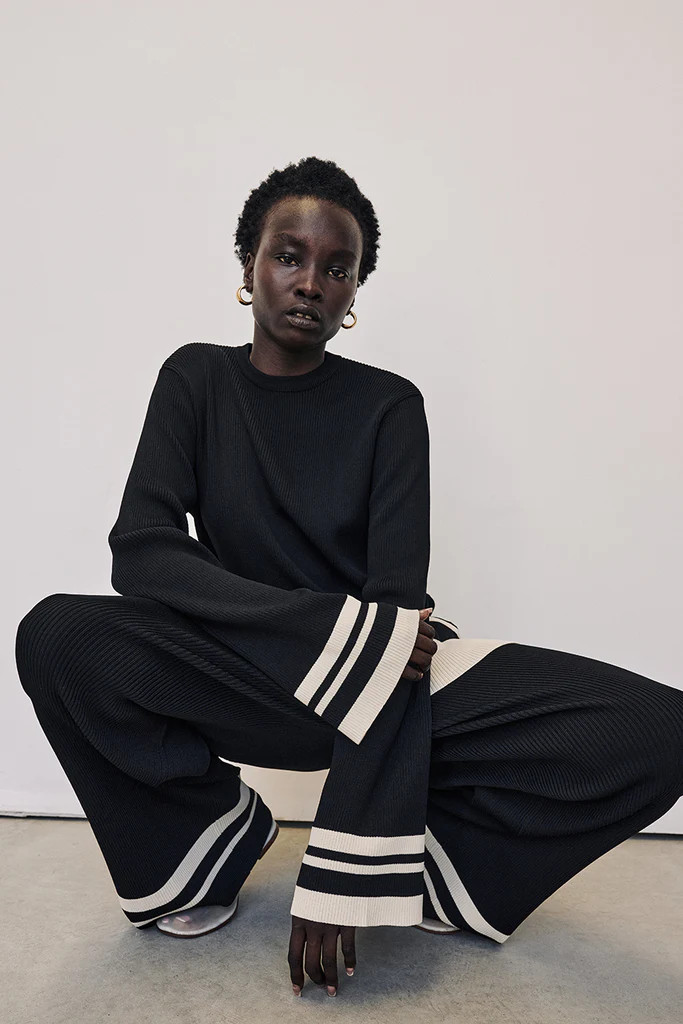 MADISON BLACK CONTRAST JUMPER | DISSH