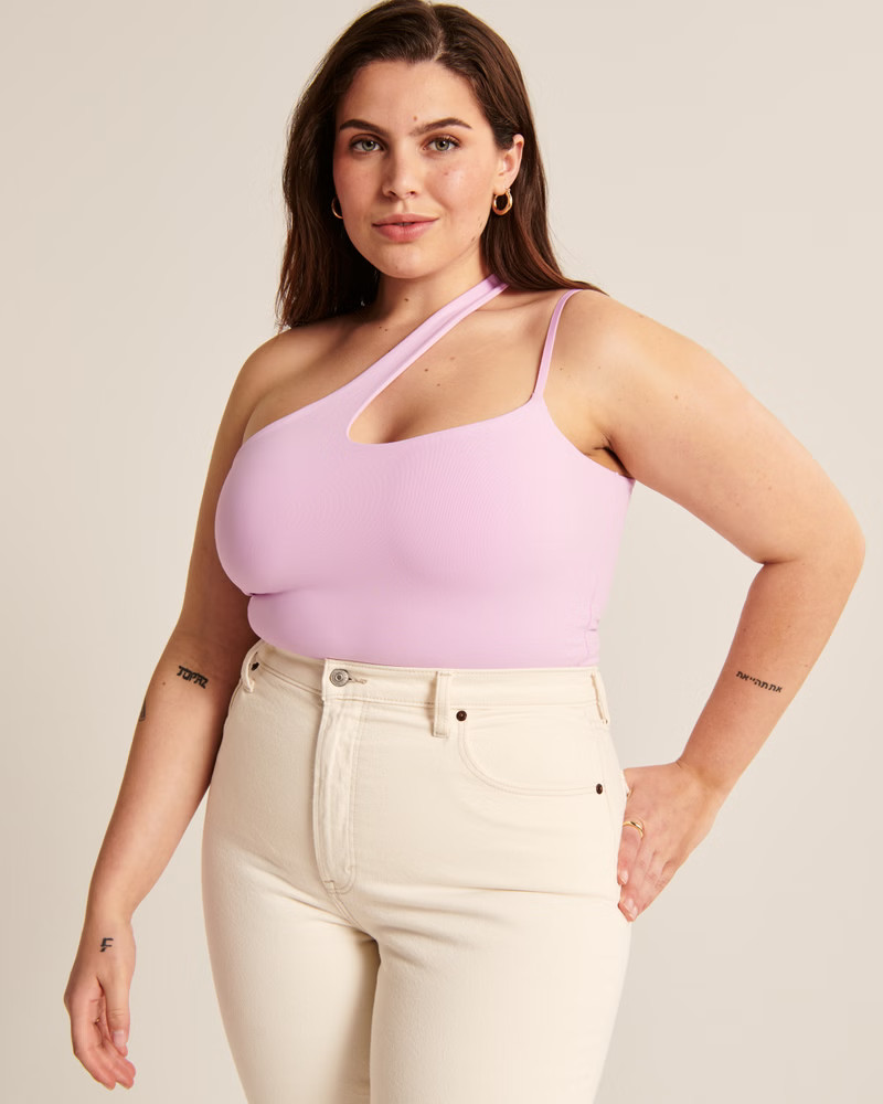 Women's Asymmetrical One-Shoulder Seamless Fabric Bodysuit | Women's | Abercrombie.com | Abercrombie & Fitch (US)