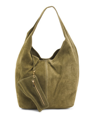 Made In Italy Suede Slouchy Hobo Bag | TJ Maxx