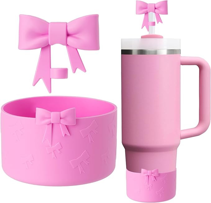 Cup Accessories Set for Stanley,Including 1Pcs Cute Bow Straw Cover Caps 10mm Reusable Straw Topp... | Amazon (US)