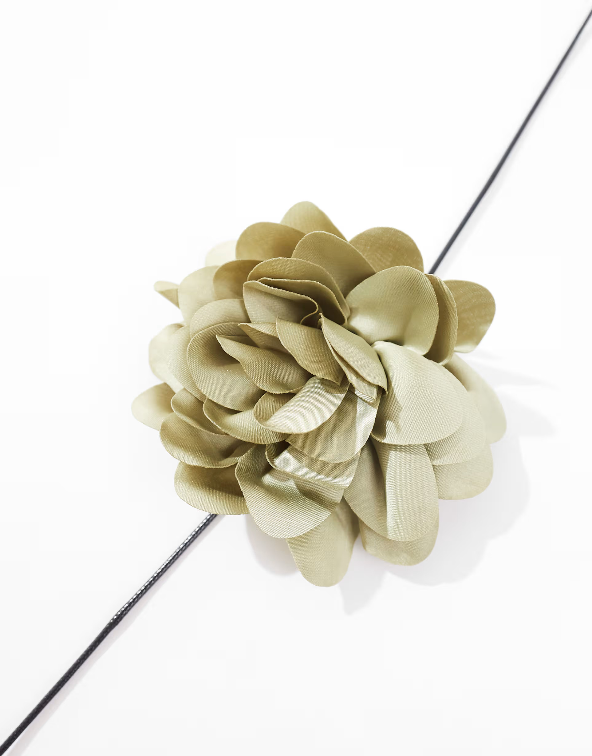 Daisy Street corsage rope tie necklace in green flower | ASOS (Global)