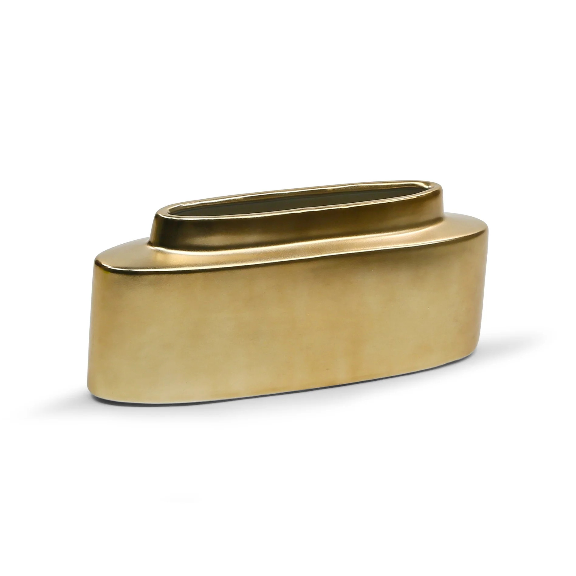 WGV Unique Gold Narrow Floral Pot - 12" Long x 5" Height, Good quality, Heavy Weighted Base - 1 P... | Walmart (US)