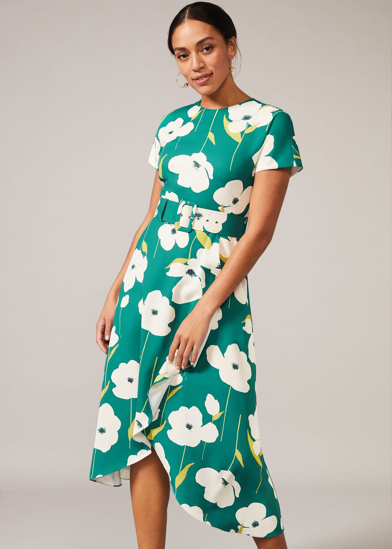 Lou-Poppy Frill Midi Dress | Phase Eight (UK)
