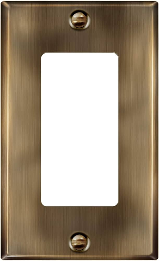ENERLITES Decorator Switch or Outlet Metal Wall Plate, Stainless Steel 201, Outlet Cover, Corrosi... | Amazon (US)