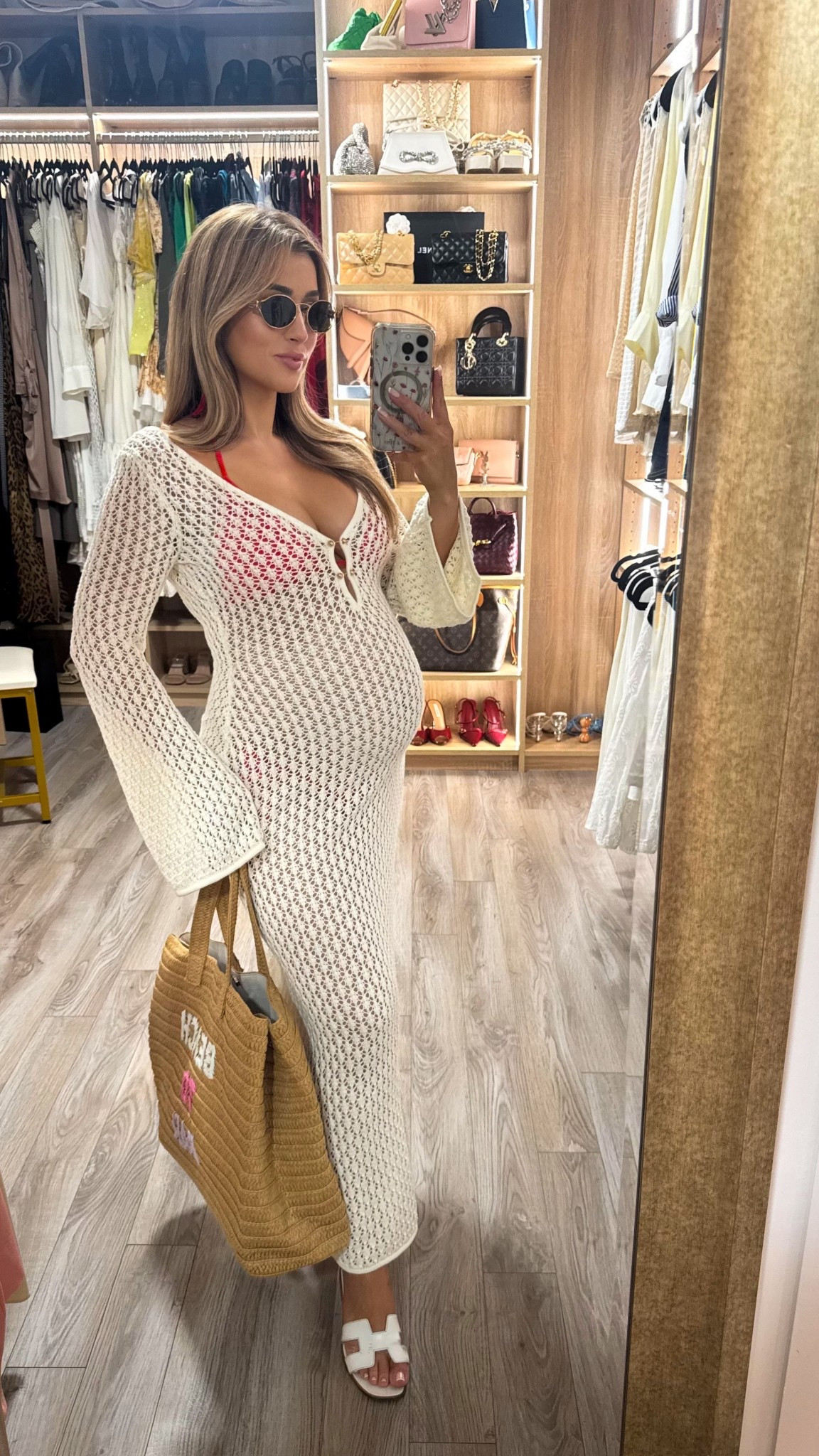 Pool party 🌴 wearing a size small in the bikini top and bottom and an XS in the cover up 

#LTKBump #LTKPetite #LTKSwim