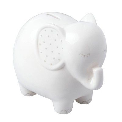 Pearhead Ceramic Elephant Bank - White | Target