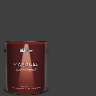 1 gal. #ECC-10-2 Jet Black Matte Interior Paint & Primer | The Home Depot