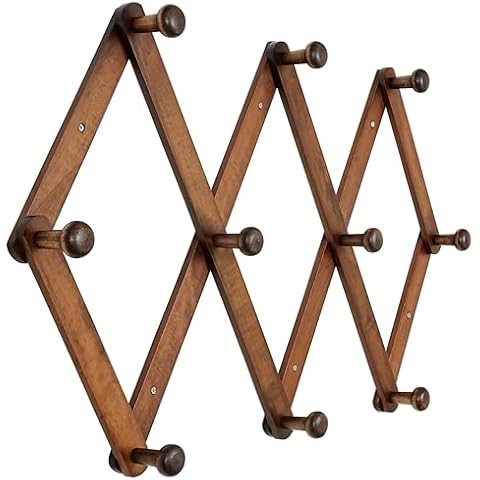 WEBI Accordion Wall Hanger,Expandable Wooden Coat Rack Wall Mounted,Hat Rack for Wall,Accordion H... | Amazon (US)