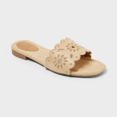 Women's Cecile Slide Sandals - A New Day™ Natural 8.5 | Target