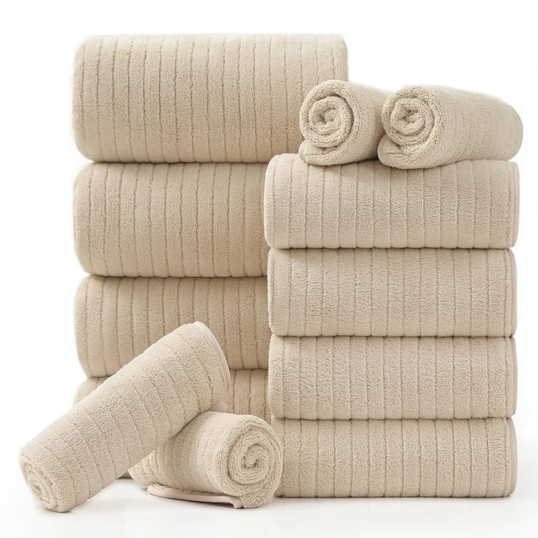 Jessy Home 12 Piece Camel Bath Towel Set for Bathroom-4 Bath Towels,4 Hand Towels,4 Washcloths So... | Walmart (US)