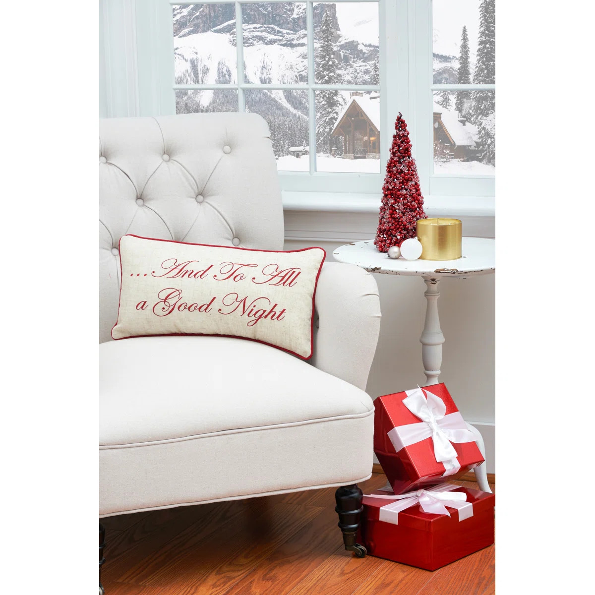 Evergreen Toile And To All A Good Night Embroidered Christmas Throw Pillow | Wayfair North America