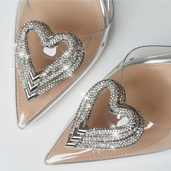 EQAUDES Rhinestone Heels Sparkly Heels Women'S Stiletto Heel Ankle Strap Pointy Toe Wedding High ... | Amazon (US)
